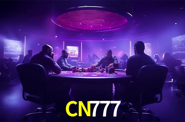 Escena dinámica inspirada en casino con iluminación CN777, cartas, fichas e íconos de juegos digitales en un espacio moderno de juegos.